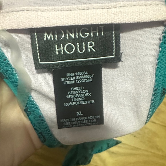 Hot Topic Teal and Black Sugar Skull and Flowes Bikini Top - Picture 2 of 3